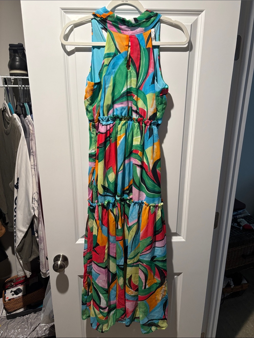 Nicole Miller Multicolor Abstract Print Maxi Dress